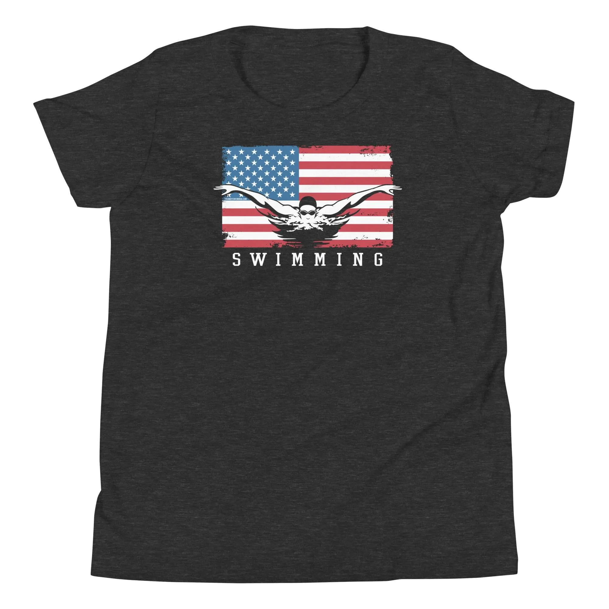 Youth Swimming USA Flag T-shirt