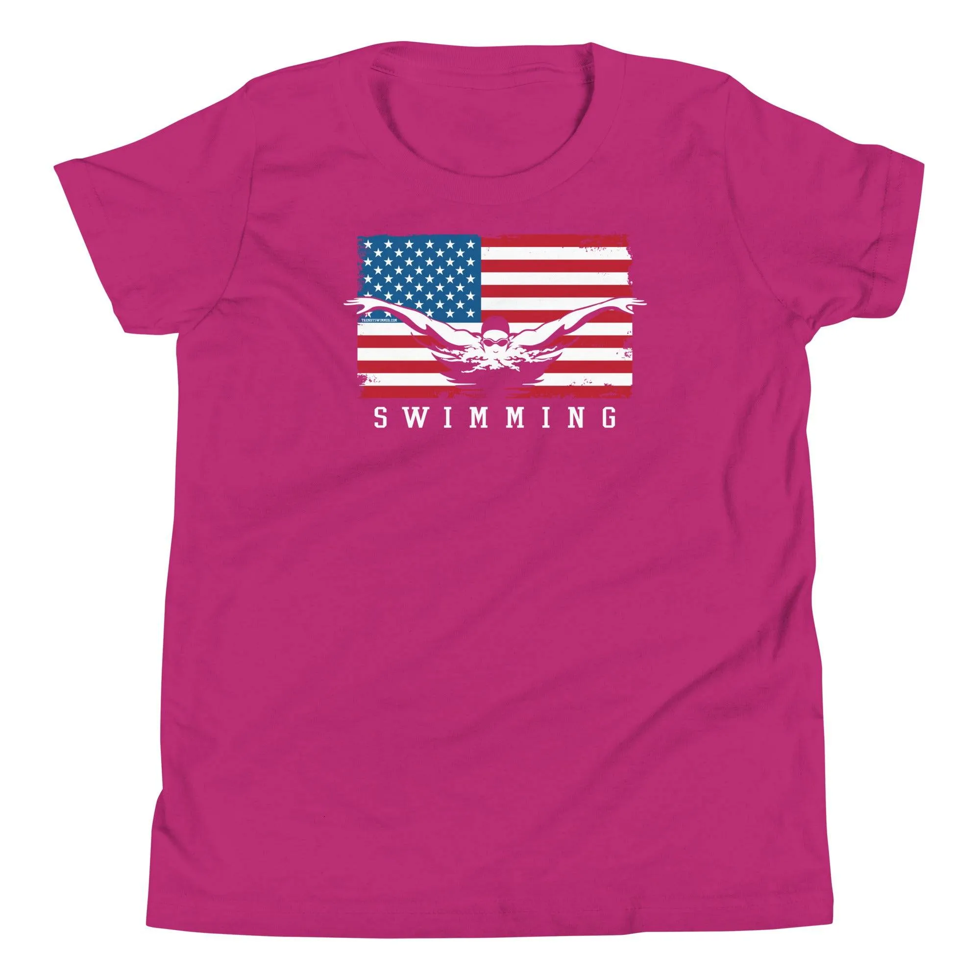 Youth Swimming USA Flag T-shirt